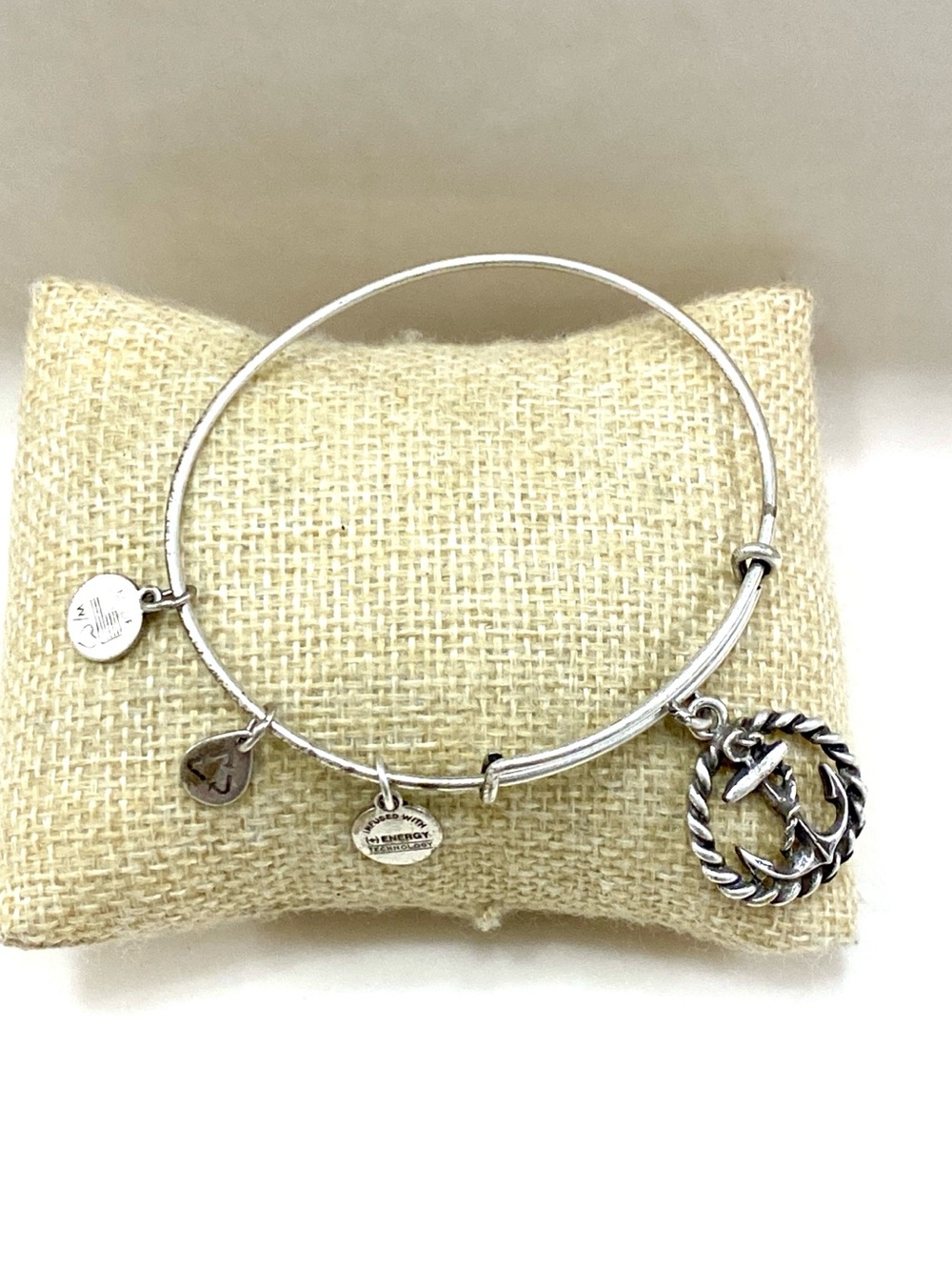 Alex and Ani Silver Rope Anchor Charm Expandable Bracelet
